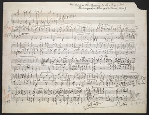 Zweig MS 19 f.1r Klaverkoncert nr. 2 i B-dur, op. 83 af Johannes Brahms