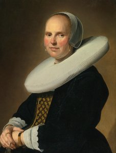 Portræt af en dame, signeret midt til højre: J. Verspronck...