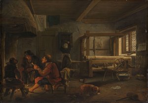 En vævers værksted af Johannes Dircksz van Oudenrogge