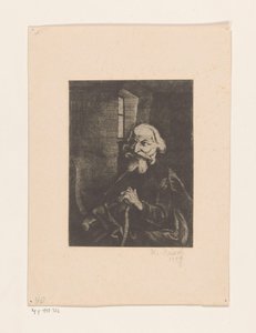 Gammel siddende mand af Johannes Driesch (signed by artist)
