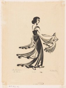 Dansen (original titel på objektet) Javanesisk danser (original serietitel på objekt) af Johannes Frederik Engelbert ten Klooster (signed by artist)