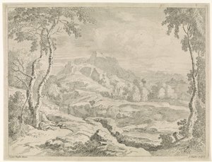 Landskab med hyrder Landskaber efter Gaspar Poussin (serietitel) af Johannes Glauber