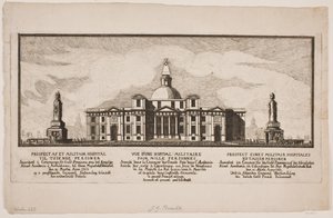 "Opstalt af et militærhospital til tusind personer" af Johannes Gottfred Bradt