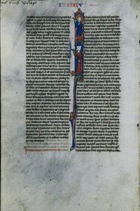 Indledning I med Elimelek og Naomi: Blad fra en latinsk bibel 1 af 2 udskårne blade, ca. 1250. af Johannes Grusch Atelier