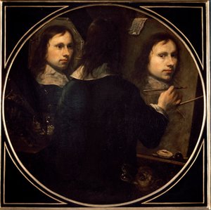 Selvportrætmaleri af Johannes Gumpp (1626-?) 1646 søn. 88,5x89 cm Firenze, Galleria degli Uffizi (kontorer) af Johannes Gumpp