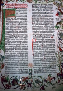 En side fra Gutenberg-bibelen, 1400-tallet af Johannes Gutenberg