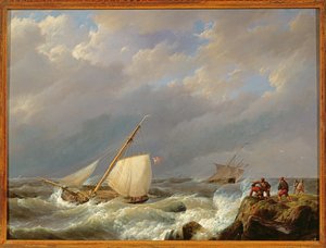 Fartøjer på en Lee Shore i en kuling af vind, 1844