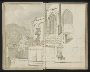 Bagsiden af ​​Nieuwe Kerk i Delft af Johannes Huibert Prins
