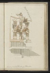 Facade af en bygning på Oudegracht i Utrecht af Johannes Huibert Prins