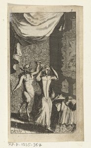 Den stolte djævel Bogillustration til Simon de Vries, Seven Duyvelen, der regerer og tjener Hedendaeghsche Dienstmaegden, Amsterdam, 1682
