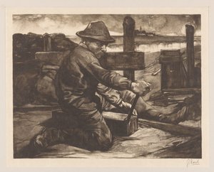 Arbejder med skruenøgle af Johannes Josephus Aarts (signed by artist)