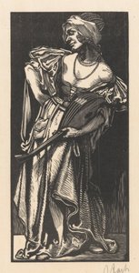 Kvinde med lut af Johannes Josephus Aarts (signed by artist)