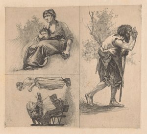 Tre forestillinger med menneskeskikkelser af Johannes Josephus Aarts