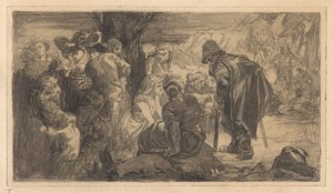 Mænd, kvinder og børn ved et træ af Johannes Josephus Aarts