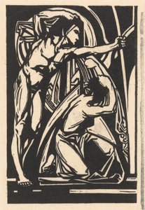Stående mand og knælende kvinde af Johannes Josephus Aarts