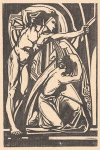 Stående mand og knælende kvinde af Johannes Josephus Aarts
