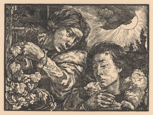 To kvinder ved en vinstok af Johannes Josephus Aarts