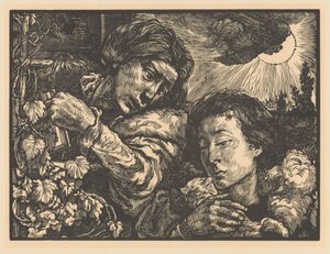 To kvinder ved en vinstok af Johannes Josephus Aarts