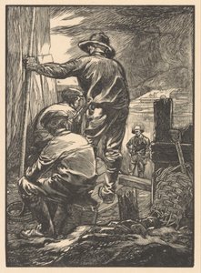 Fire arbejdere ved vandet af Johannes Josephus Aarts