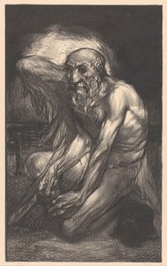 Siddende skægget mand med vinger af Johannes Josephus Aarts