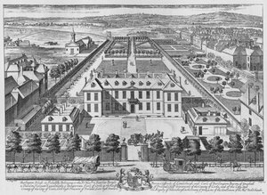 Et fugleperspektiv af Burlington House, Piccadilly, Westminster, c1707 1911