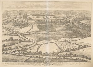 The Castle of Bolsover i Darbyshire: et af sæderne for den mest noble og mægtige prins John Holles hertug af Newcastle, markis og jarle af Clare, Baron Haughton, løjtnant i ye County of Nottingham og i ye Town and County of ye Town af Nottingham an af Johannes Kip