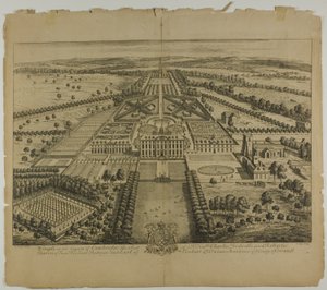 Wimple i County of Cambridge, plade 32 fra Britannia Illustrata af Johannes Kip