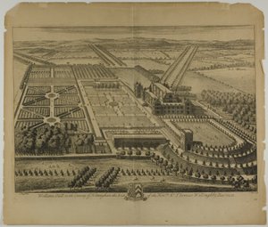 Wollaton Hall i County of Nottingham, plade 68 fra Britannia Illustrata