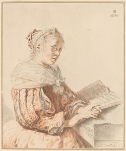 Ung pige ved tastaturet, 1767.
