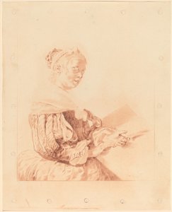 Ung pige ved tastaturet, 1767. af Johannes Kornlein