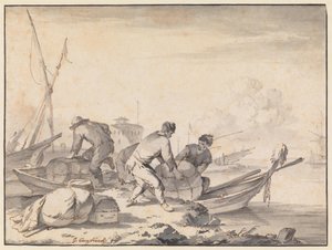 Italiensk havn af Johannes Lingelbach