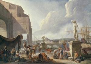 italiensk havn af Johannes Lingelbach