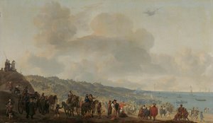 Charles II af Englands afgang fra Scheveningen, 2. juni 1660 af Johannes Lingelbach