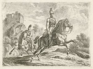 To soldater til hest af Johannes Mock
