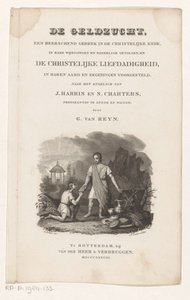 To mænd ved en kiste fuld af værdigenstande Titelside for: G. van Reyn, Pengelysten, en herskende mangel i den kristne kirke, 1838 af Johannes Philippus Lange