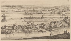 Landsby ved siden af en kanal af Johannes Ruisscher