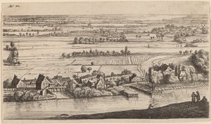 Landsby ved siden af en kanal af Johannes Ruisscher
