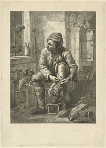 Mand binder sit ben af Johannes Schoenmakers