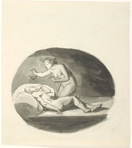 Psyche og den sovende Amor af Johannes Senn