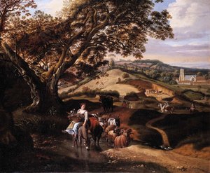 Et pastoralt landskab af Johannes Siberechts