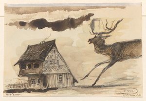 Hus og rådyr af Johannes Tavenraat