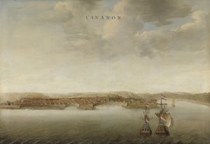 Udsigt over Cannanore på Malabarkysten i Indien, ca. 1662-3