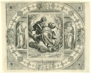 Evangelisten Johannes S. Iohañis (titel på objekt) De fire evangelister (serietitel) af Johannes Wierix (rejected attribution)