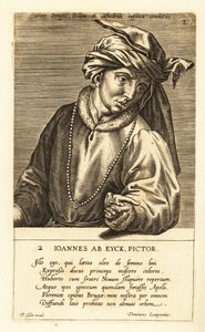 Portræt af Jan van Eyck, nederlandsk maler af tidlig nordrenæssancekunst