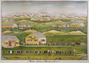 Ansicht vom Säntis und der alpfahrenden Sennerei von Johannes Zülle