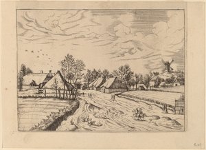 Landsby med Postmølle
