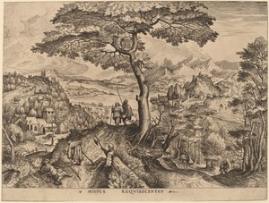 Soldater i hvile af Johannes and Lucas van Doetechum after Pieter Bruegel the Elder