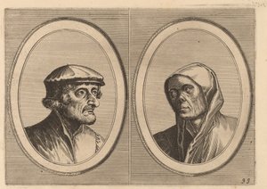 "Voorsichtighe Krijn" og "Broentje Spaer-pots" af Johannes and Lucas van Doetechum after Pieter Bruegel the Elder