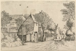 Landsbyvej med Draw Well af Johannes and Lucas van Doetechum after the Master of the Small Landscapes
