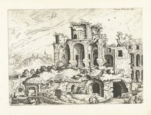 Tredje udsigt over ruinerne af Palatinerhøjen Romerske ruiner, 1561 (serietitel) af Johannes of Lucas van Doetechum (attributed to)